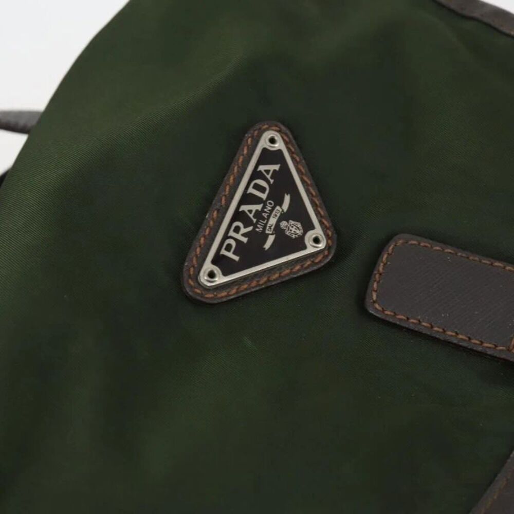 Prada Double Front Pocket Tessuto Khaki Nylon Backpack Bag - Picture 14 of 16